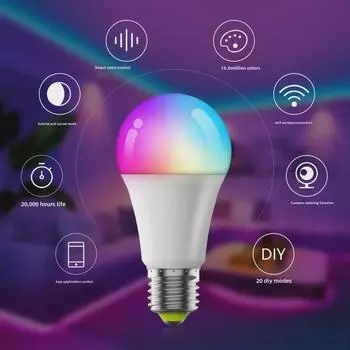 Светодиодная лампа 2.4G WiFi RGB Bluetooth Music с голосовым управлением A3 Remote Control