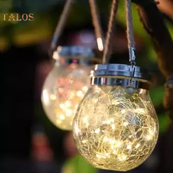 Светодиодная лампа-банка, устойчивая к погодным условиям, декоративная, энергосберегающая, практичная, солнечная лампа, подвесная подставка для вечеринки для дома фиолетовый