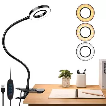 Светодиодная лампа Clip Light Adoric Bright USB-питание Освещение Лампа для чтения 3 цвета 4 ступени затемнения Настольная лампа 40 светодиодов Складная лампа для селфи Конференция
