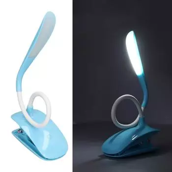 Светодиодная лампа Clip On 3 Modes перезаряжаемая гибкая шейная USB лампа для чтения с USB-кабелем для спальни, кабинета, офиса