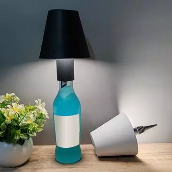 Светодиодная лампа для бутылок с регулируемой яркостью, 2000 мАч, 3 цвета, USB-C, перезаряжаемая беспроводная лампа для бара, клуба, вечеринки, бутылки вина, светодиодная лампа Ambiance A чёрный