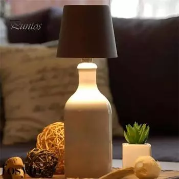 Светодиодная лампа для бутылок с регулируемой яркостью, 2000 мАч, 3 цвета, USB-C, перезаряжаемая беспроводная лампа для бара, клуба, вечеринки, бутылки вина, светодиодная лампа Ambiance A чёрный