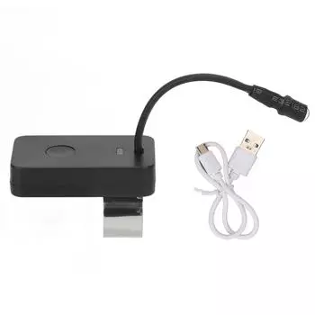 Светодиодная лампа для чистки ушей, многофункциональная, 3 скорости, USB, перезаряжаемая, для чистки ушей чёрный