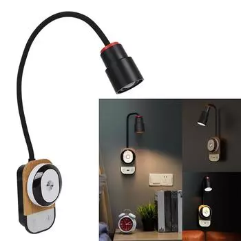 Светодиодная лампа для чтения, черная защита глаз, светодиодная перезаряжаемая лампа с дистанционным управлением, настенное крепление для спальни, прикроватной тумбочки