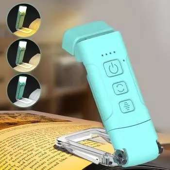 Светодиодная лампа для чтения книг с 3 цветовыми температурами и регулировкой яркости, удобная для глаз, не мерцающая, супер яркая, перезаряжаемая через USB, зажимная лампа чёрный