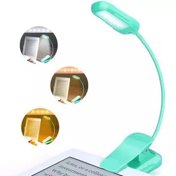 Светодиодная лампа для чтения книг с регулируемой шеей, плавной регулировкой яркости, защитой глаз, USB чёрный
