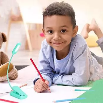 Светодиодная лампа для чтения книг с регулируемой шеей, плавной регулировкой яркости, защитой глаз, перезаряжаемая через USB, светодиодная лампа для чтения книг чёрный