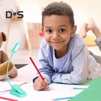 Светодиодная лампа для чтения книг с регулируемой шеей, плавной регулировкой яркости, защитой глаз, перезаряжаемая через USB, светодиодная лампа для чтения книг чёрный