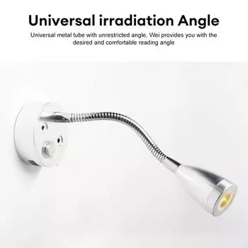 Светодиодная лампа для чтения RV DC10-30V Smart Touch с регулируемой яркостью, гибкая настенная лампа на гибкой стойке для каюты яхты на колесах с портом USB для зарядки чёрный
