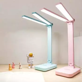 Светодиодная лампа для чтения с регулируемой яркостью, сверхъяркая, энергосберегающая, без мерцания, перезаряжаемая, складная, с зарядкой через USB, сенсорным управлением, настольная лампа белый