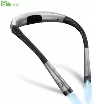 Светодиодная лампа для чтения с таймером на шею, 3 цвета и 3 регулировки яркости, перезаряжаемая, долговечная.