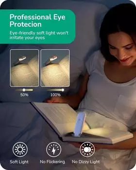 Светодиодная лампа для чтения с USB-зарядкой, защита глаз, ночник, портативный настольный светильник с зажимом, лампа для чтения с закладкой белый