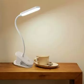 Светодиодная лампа для чтения с зажимом ABS Защита глаз 3 режима 6500K Белый свет прикроватный светильник для дома общежития