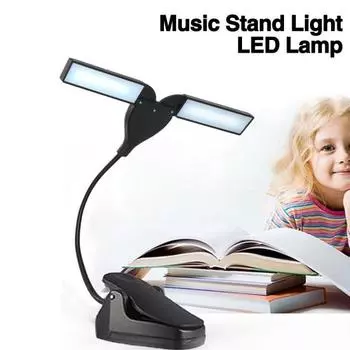 Светодиодная лампа для чтения с зажимом для книг и вращающейся на 360 градусов гусиной шеей с регулируемой яркостью, немерцающая лампа для защиты глаз для книг