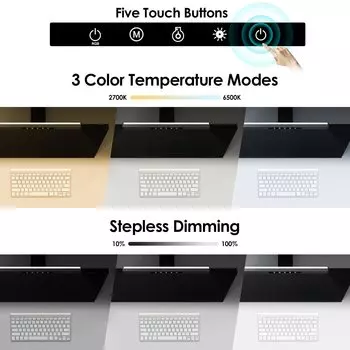 Светодиодная лампа для монитора RGB, компьютерная лампа с плавным затемнением, USB-лампа для монитора, лампа для чтения, настольная лампа для подсветки экрана компьютера