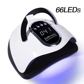 Светодиодная лампа для ногтей для быстрого высыхания геля, 66 светодиодов, сушилка для лака для ногтей, домашнее использование, ледяная лампа с автоматическим датчиком для маникюрного салона EU белый
