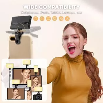 Светодиодная лампа для селфи 120 светодиодов 3000 мАч перезаряжаемая телефонная лампа-клипса 3 режима освещения кольцевая лампа для телефона iPad камера ноутбук селфи