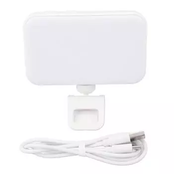 Светодиодная лампа для селфи на клипсе 66 светодиодных чипов для освещения фотосъемки 2800–5600 К, перезаряжаемая, на камере, видео L