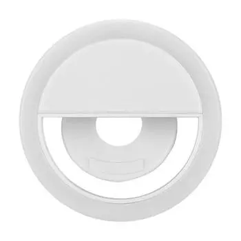 Светодиодная лампа для селфи с зарядкой через USB, портативная лампа для селфи для телефона, светящаяся лампа-зажим для iPhone(белый) белый