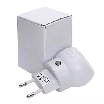 Светодиодная лампа для спальни, атмосфера, удобство, вилка европейского стандарта, 360 градусов, ручное вращение, ночник, датчик света белый