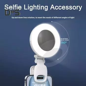 Светодиодная лампа для телефона, заполняющая свет, суперяркая, компактная, портативная, регулируемая, перезаряжаемая, с клипсой, заполняющая свет для видеоконференций белый