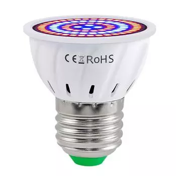 Светодиодная лампа для выращивания комнатных растений Светодиодные лампы для растений красного и синего спектра E27 Лампа для выращивания растений 60 beads 220V