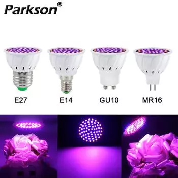 Светодиодная лампа для выращивания растений E27 E14 MR16 GU10 220 В, полный спектр, светодиодная лампа для гидропоники для выращивания растений, фитолампа для внутреннего освещения, освещение для рассады цветов