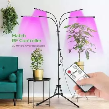 Светодиодная лампа для выращивания растений с полным спектром освещения, вращение на 360 градусов, регулируемый угол, водонепроницаемая