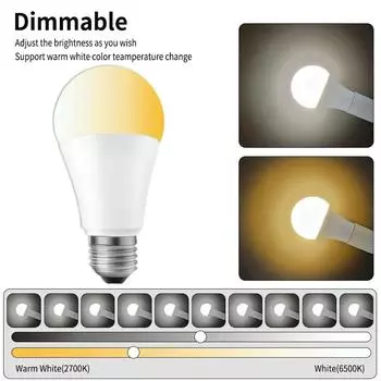 Светодиодная лампа E27 12 Вт 2,4 ГГц с дистанционным управлением RF 2700-6500 К, регулируемая яркость, светодиодная лампа для спальни, гаража, AC85-265 В
