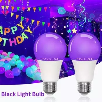 Светодиодная лампа E27 9 Вт УФ-лампы Blacklight 395 нм ультрафиолетовая лампа для тела люминесцентные лампы для вечеринок, дискотек, украшения для баров 9w
