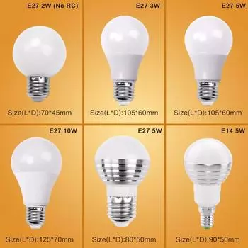 Светодиодная лампа E27 E14 RGB 3 Вт 5 Вт 10 Вт Цветной волшебный точечный светильник с дистанционным управлением и регулируемой яркостью, праздничный светодиодный ночник 110 В 220 В