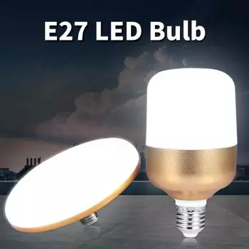 Светодиодная лампа E27 Lampada 15/20/30/40/50/60 Вт Bombillas Прожектор НЛО лампы 220 В для дома Гостиная Освещение дома Кухня 15W