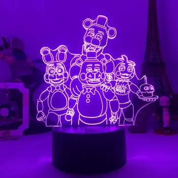 Светодиодная лампа Five Nights at Freddy s, фигурка для декора спальни, настольная лампа, детский подарок, фигурка Freddy Fazbear s Pizza