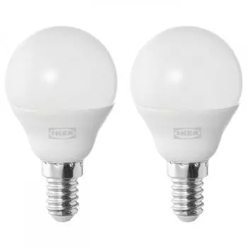 Светодиодная лампа IKEA SOLHETTA E14 470 люмен сферическая опаловая белая 6500 Кельвинов