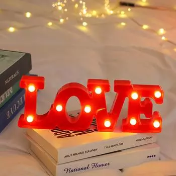Светодиодная лампа Love Heart для свадебной вечеринки, романтического красного и розового цвета, украшения для дома на день рождения, на Рождество, подарок на день Святого Валентина