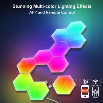 Светодиодная лампа MARPOU DIY Styling RGB Smart Led Lights для декора комнаты с приложением, ночник с дистанционным управлением для спальни, украшение дома