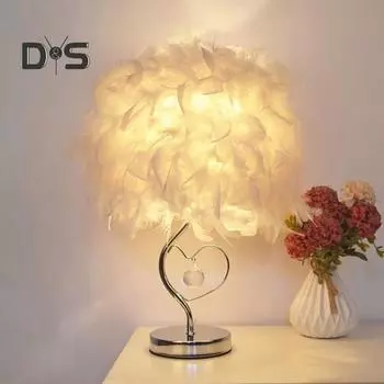 Светодиодная лампа на прикроватной тумбочке с подвесным светильником и устойчивым основанием, мягкий свет, кнопочный выключатель, романтический декор для спальни EU небесно-голубой