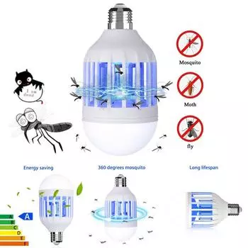 Светодиодная лампа отпугиватель комаров, отпугиватель вредителей, лампа для уничтожения комаров, лампа для отпугивания вредителей белый