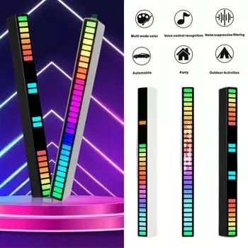 Светодиодная лампа Polar RGB с голосовым управлением, лампа для создания атмосферы интерьера, музыкальная, голосовая, ритмичная, вечеринка, лампа с управлением, настольная, Decoratio T0c7