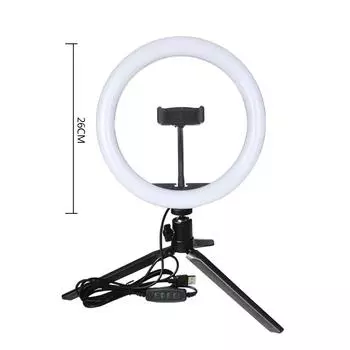 Светодиодная лампа постоянного тока 5 В, 7 Вт, круглая лампа для селфи-камеры с мини-штативом, питание от USB, 10 уровней type 4