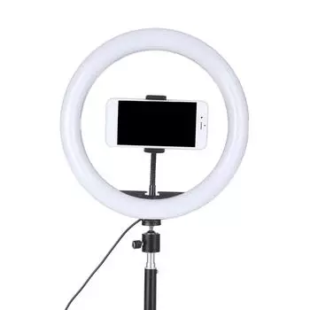 Светодиодная лампа постоянного тока 5 В, 7 Вт, круглая лампа для селфи-камеры с телескопическим штативом, питание от USB, 10 уровней type 1