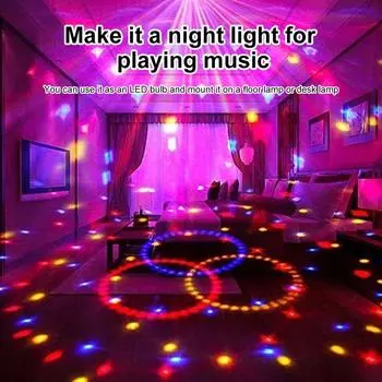 Светодиодная лампа RGB E27 UFO BT Crystal Magic Ball, светодиодная лампа, умный аудиодинамик, воспроизведение музыки, пульт дистанционного управления для умного домашнего клуба