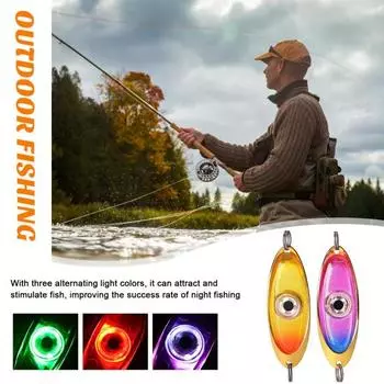 Светодиодная лампа «Рыбий глаз», водонепроницаемая, 3 цвета освещения, приманивающая лампа, погружаемая, глубокая, подводный глаз, привлекающая внимание рыб, лампа для сбора жёлтый