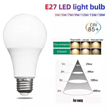 Светодиодная лампа с датчиком движения PIR 6 Вт 9 Вт 12 Вт 15 Вт 18 Вт E27, радарный датчик, лампа 110 В 220 В для освещения лестницы дома, светильников 5w&WHITE
