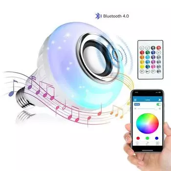 Светодиодная лампа с дистанционным управлением RGB Smart Bluetooth музыкальная лампа 5 Вт 10 Вт 15 Вт Звуковая домашняя лампа E27 Атмосфера Музыка Красочные огни 110 В