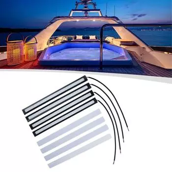 Светодиодная лампа с низкой мощностью, для автофургонов, 4 шт., 6,7 дюйма, синие фонари, постоянный ток 12 В, судовой класс, 12 вольт CHINA