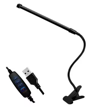 Светодиодная лампа Soukai на клипсе, яркая светодиодная настольная лампа, настольная лампа для чтения, затемняющая, тонирующая, приятная для глаз, длинная светодиодная лампа на клипсе с пультом дистанционного управления 800 лм