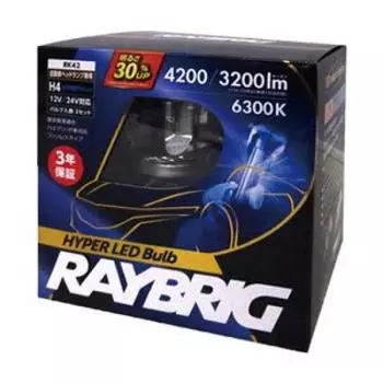 Светодиодная лампа Stanley Electric H4 для фар RK42 6300K Галогеновая замена Люмен Яркость Модель с функцией Power Up Гарантия 3 года (СТЭНЛИ) (Hi / lo) 4200/3200лм чистый