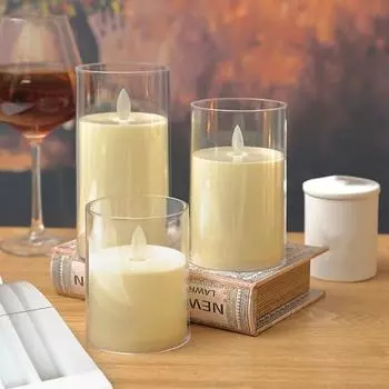 Светодиодная лампа-свеча Yousheng, мерцающая, беспламенная, бездымная, на батарейках, имитация свечи, центральный элемент декора стола A 1