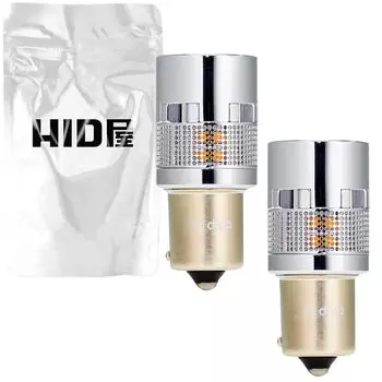 Светодиодная лампа указателя поворота HIDya S25, 180 градусов, с высоким сопротивлением для предотвращения вспышек, 12 В, янтарный, 1000 лм, набор из 2 встроенных ламп янтарь